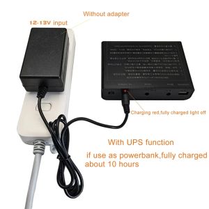 Yönlendiriciler DIY 6x 18650 Pil 5V USB + 9V 12V 5.5x2.1mm UPS WiFi Yönlendirici Modem Güvenlik Kamerası için Güç Kaynağı Kutusu DVR Akıllı Telefon