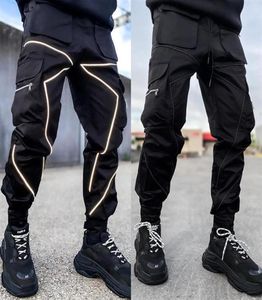 JH Men 039S Reflexivo Night Running Sport Pants Side Bolsets Cargo HAREM PALHAS DE JOGGERS TRUSTERS MATHER CASUAL NEWEST204G6569005