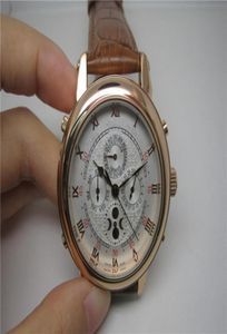 Top sell watches Male watch double side brown leather strap white dial wristwatches Man Watches 00174824327