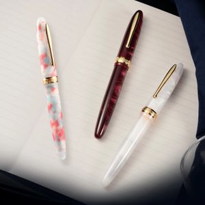 Hongdian N9 Fountain Pen Sea of Cloud Series Aço/Blade Nib Office Business Signature Resin Pen Rotcing Presentes de preenchimento 240409