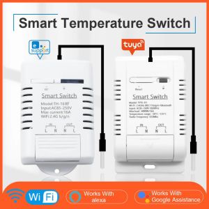 Kontrollera Tuya Ewelink WiFi Smart Temperatur Switch 16A 3000W Intelligent övervakning av termostat kompatibel med Alexa Google Home