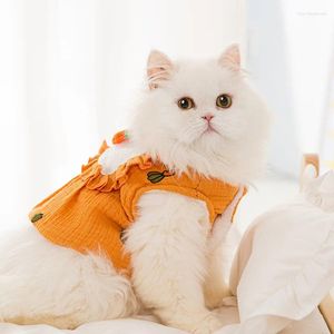 Dog Apparel Kitty Carrot Waistcoat Clothes Winter Warm Woolen Cat Milk Anti-hair Pet Feet Clothing