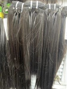 Сырой качественный сырой натуральный цвет Virgin Remy Weft Human Hair шелковистые прямые волосы