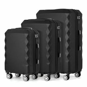 Sets 3PCS Luggage Set (20/24/28 Inch) Hardside Luggage with Spinner Wheels for Travel Boarding ABS Luggage
