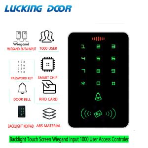 Kontroll Backlight RFID Access KeyPad Door Lock Opener 1000 Användare 13,56 MHz Kortläsare Wiegand Input Smart Door Access Control System