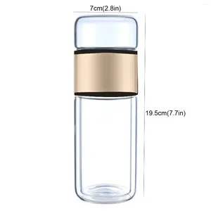 Vattenflaskor Tea flaska Hög Borosilikat Glas dubbellager Cup Infuser Tumbler Drinkware med filter