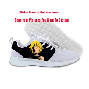 Sapatos casuais anime mangá japonês sete pecados capitais meliodas the many woman moda msh esportes tênis