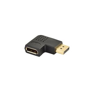 Side Elbow DisplayPort Large DP Male-to Female-Verlängerungs-Drahtstopfen, goldgesteuerte 90-Grad-Anzeige Hochauflagenanschluss