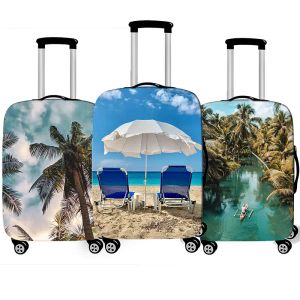 Akcesoria nadmorskie sceneria bagaż elastyczne tropikalne plażowe walizki walizki Okładki ochronne dla akcesoriów podróży Antidust Cover