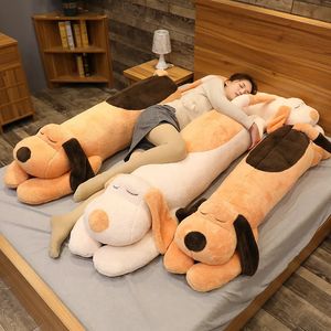 150 cm Giant Lovely Soft Down Cotton Dog Plush Pillow Doll fylld husdjur Baby Long Sleep Accompany Gift till flickvän 240418