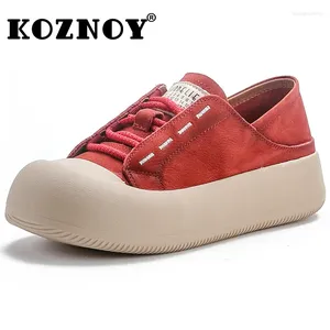 Scarpe casual koznoy 4cm in pelle scamosciata cuoia in pelle genuina in pelle estate piatti autunnali sneaker taola comoda posate primaverili