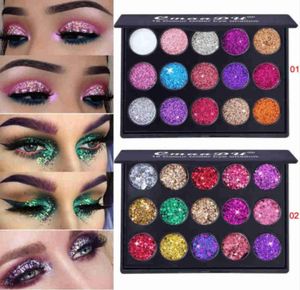 Weibliche natürliche wasserdichte Glitzer -Lidschatten -Palette glänzende Metalle Pulver Schimmer Lidschattenpigmente Kits Diamant 15 Farben3125160