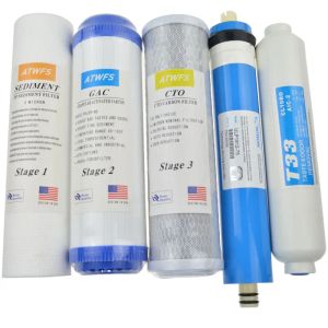 정화기 ATWFS 5 단계 필터 카트리지 워터 정수기 75 GPD RO 막 역 삼투압 Sysyem Water Filters Home