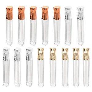 Lagringsflaskor 15 st läppstiftrör Glans Lip-Glaze Tubes Clear DIY 5 ml Färgfärgad fyllning