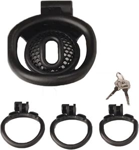 Male Chastity Device Cock Cage, Nylon Small Chastity Cage Chastity Belt Strap Body-Safe Penis Cage for Men with 4 Different Sizes Ring and Invisible