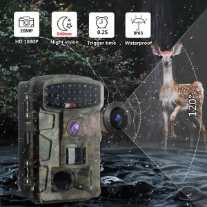 Kameror Hunting Trail Camera 20MP Timelapse Night Vision 0.2S Trigger Photo Trap Camera Night Vision for Hunting Wildlife Camera 170013