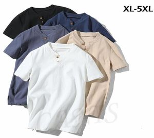 Leinenmänner T -Shirt Slim Fit Casual Tops Kurzarm Sommerkleidung Solid Baumwollwäsche Basis TEE2076444