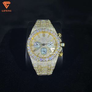 Lifeng Takı Buzlu Erkekler Lüks Tarih Mekanik Bustdown Moissanite Bilek Saatleri Özel Erkekler Hiphop Diamond Watch