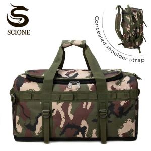 Torby Scione 60L wielofunkcyjny bagaż torebka mężczyzn Mężczyźni walizka podróżna kamuflaż kopiela tylna paczka duża swobodna weekendowa torba na ramię