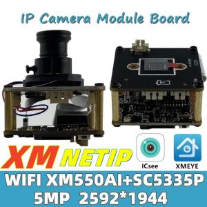 Câmeras wifi sem fio 5mp xm550ai+sc5335p 2592*1944 módulo de câmera ip placa m12 lente 8128g cartão sd twoway áudio cms xmeye p2p nuvem