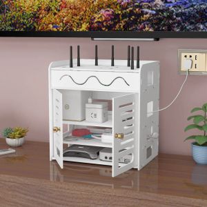 Router WiFi Storage Box Wall Mount Tischständer WiFi Router Storage Box Router Modem Desktop Organizer Regale