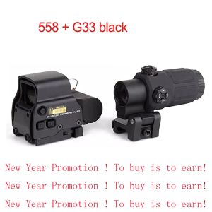 SCOPES G33 G43 Sight Scope Airsoft 3x förstoring med byte till sida QD för 20 mm Rail Mount Apply Red Green Dot 558 Tactical Hunting