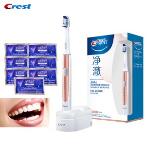 Geste Cresta Pulsonic Slim 1000 Electric Dente Sprobatura di pulizia profonda Dente ricaricabile con strisce bianche 3D Cresta Whitestrips Luxe