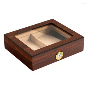 Schmuckbeutel Zedern Holz Reise Humidor Box Tragbares Gehäuse mit Luftbefeuchter Hygrometer Sigaren