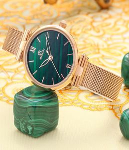 Wristwatch British Little Green Watch Malachite Grain Emerald Lady1343626