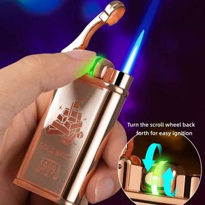 Metal Windproof Visible Without Gas Cabinet Creative Cigar Induction Strip Light Battery Ignition Butane Lighter Smoking Accessories