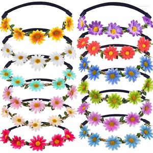 Clipes de cabelo Boho Crown Daisy Wreath Wrinal