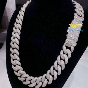 Big Chain 20mm Halsband Hip Hop Jewelry 925 Silver VVS Diamond Moissanite Iced Out Cuban Link Chain Custom
