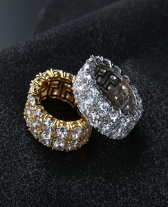 Jóias de luxo jóias anéis masculinos jóias de hip -hop gelado out anel de diamante noivado de casamento dourado prateado dedo hiphop acces7528969