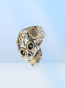 100 Real 925 Sterling Silver Vintage Rings for Men Women Gothic Punk Rock Mens Ring Skull Ring Jewelry1344010