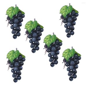 Party Decoration 6 PCS Artificial Bunch of Grapes Po Props Simulation Fruit Realistic Decor Show Window