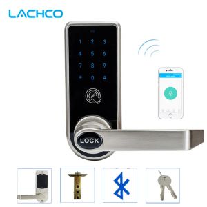 Control LACHCO Bluetooth Smart Phone Electronic Door Lock APP Control Code Mechanical Keys For Home Hotel Smart Entry L16073AP