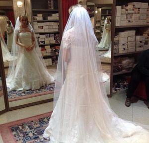 Säljer vitivory Long Bridal Veil Tulle Simple Wedding Veil för kyrkan 2021 Ny ankomst3145862