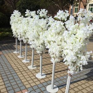 Decorative Flowers Arrival Cherry Blossoms Tree Road Leads Wedding Runner Aisle Column Shopping Malls Opened Door Decoration Props 10sets