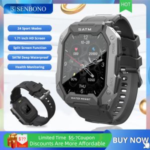 時計Senbono 2022メンズスマートウォッチ5ATM IP68防水水泳の健康監視24のスポーツモードWATMES SMARTWATCH for iOS Xiaomi