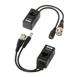 1 par BNC till RJ45 Passiv videopower + Audio Balun Transceiver för CCTV -kamera