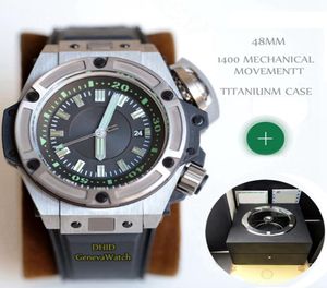 Sport Luksusowe zegarki męskie 4000 m Wodoodporny mechaniczny automatyczny ruch projektantów 48 mm King Power Diver Titanium Case Rubb6510653