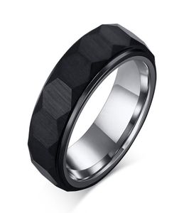 HEXAGON Mens anéis de tungstênio preto carboneto exclusivo de superfície tridimensional Baia de casamento para homem conforto wear ANEL4328169