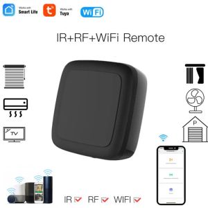 Kontrollera nyaste tuya wifi smart ir rf433 fjärrkontroll universal infraröd kontroll smart hem för TV dvd ac fungerar med smart liv