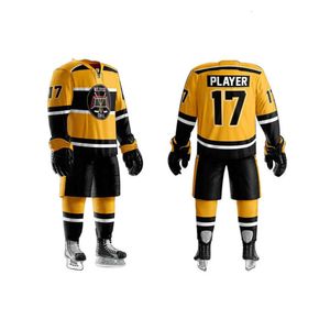 Jerseys de hóquei Mens Poliéster Digital Ice Hockey Hockey Jersey Curly Stick Jersey Hidrume Wicking Digital Jersey