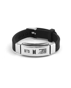 Bütün Kpop Bts Bangtan Erkekler Bilezik Suga Jimin V Bilek Bant Titanyum Çelik Silikon Bilezik Moda Kadın Erkek Mücevherler2679079