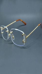 Clear Wire C Eglasses Маленькие квадратные глазные очки без оправы рамы винтажных очков Spectacles Desinger Luxury Carter Clear Optical FI3372221
