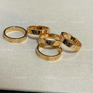 Designer Fashion Gold CNC Precision Edition Carter Narrow Single Diamond Love Thread Ring Couple Simple Matching