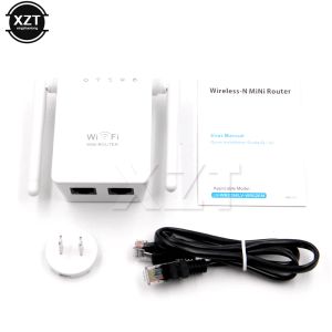 Yönlendiriciler Mini WiFi Yönlendirici 2.4G 300Mbps Kablosuz Ağ Wi Fi Tekrarlayıcı Aralık Genişletici Sinyal Booster 2DBI Anten 802.11 B/G/N