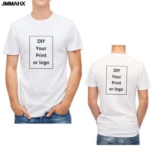 Anpassad modetryck män t shirt harajuku diy po varumärke toppar tees unisex t-shirt herr kläder avslappnad vit tshirt 240408