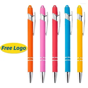 20pcs Metal Ballpoint Pen Wholesale Business Office Oxidation Rod Advertising Promotional Gift Set Free Logo